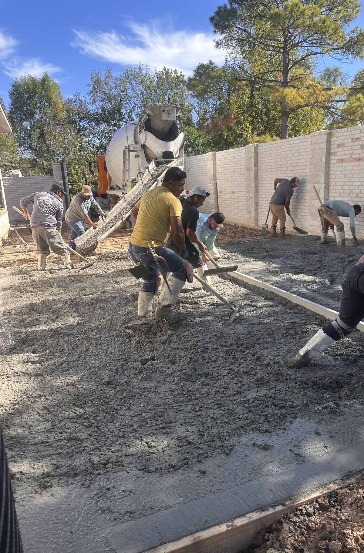 Smooth concrete driveway surface with clean finish