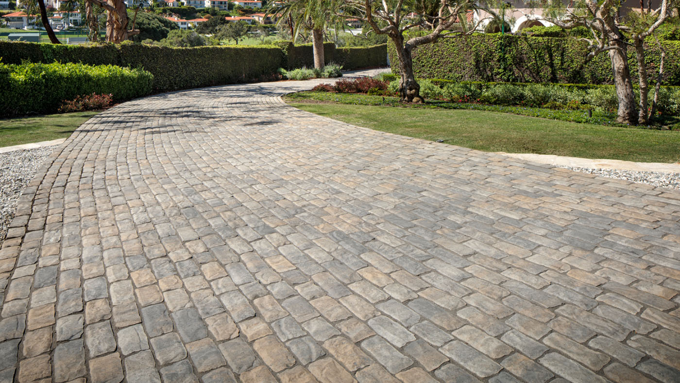 Old World paver driveway