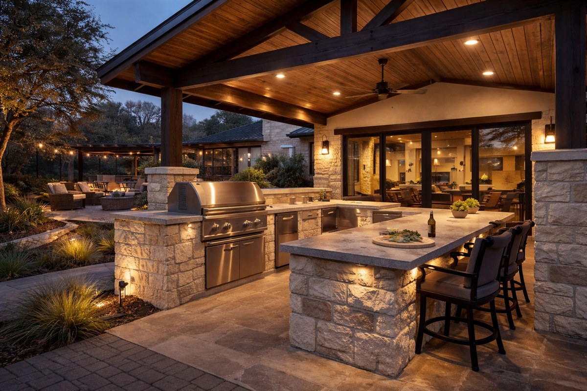 Custom outdoor kitchen build