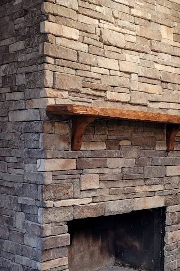 Ledgestone material for outdoor fireplaces